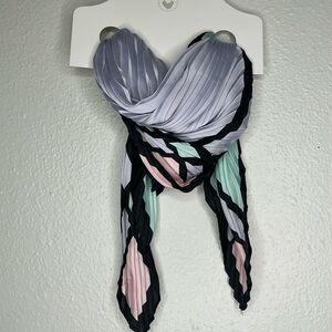 NWT Forever 21 Satin Multi wear bandana scarf pink purple green